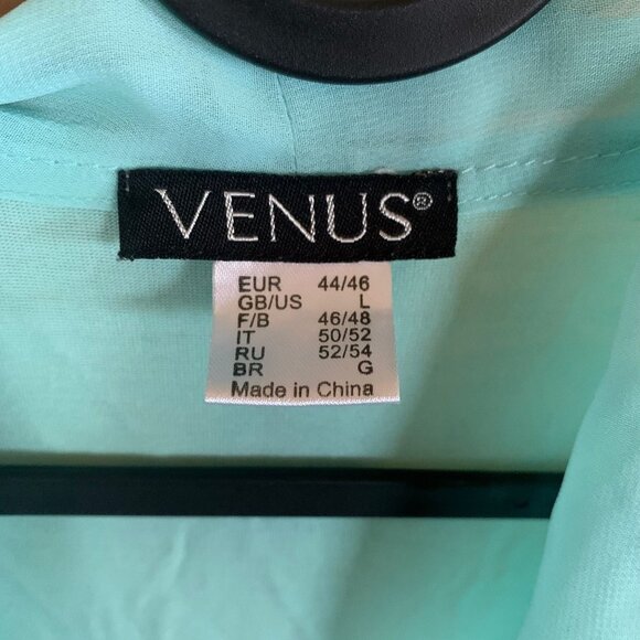 Sleeveless Venus Womens Draped Light Blue Top Size L Polyester Casual - Picture 4 of 9